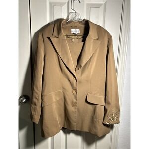 Vintage Kaelyn-Max Skirt Suit Womens 16W Brown Polyester
